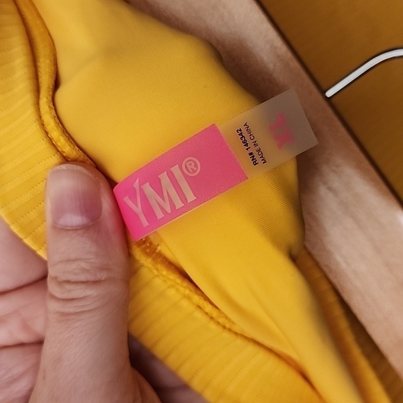 YMI Dandelion Ribbed High Waist Cheeky Bikini Bottoms - Picture 3 of 4